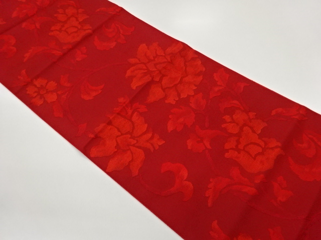 JAPANESE NAGOYA OBI / WOVEN FLOWER ARABESQUE